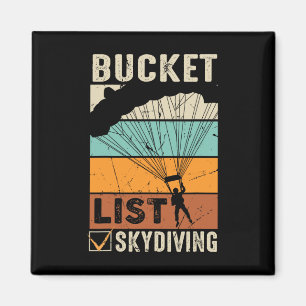 Bucket-lijsten voor parachute Jump Skydiver Instru Magneet