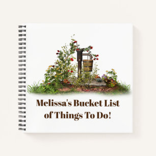 Bucket-lijstitems om naamnotitieboekje toe te voeg notitieboek