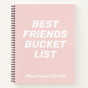Bucket List Best Friends Blush Pink Personalized Notitieboek