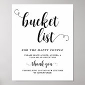 Bucket List bruiloft poster (Voorkant)