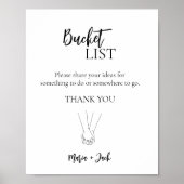 Bucket List Bruiloft Receptie Vrijgezellenfeest te Poster (Voorkant)