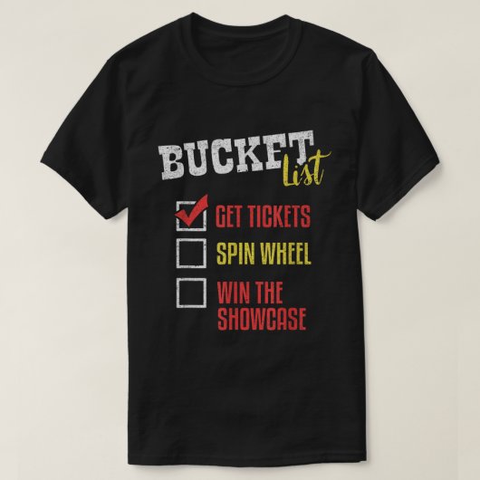Bucket List Game Show Funny Checklist Shirt (Design voorkant)