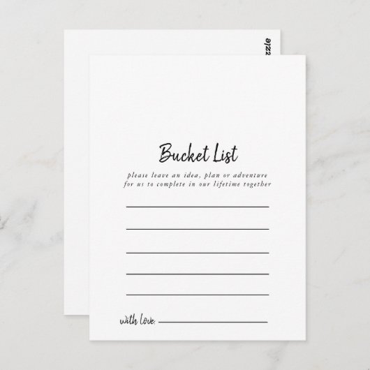 Bucket List-kaarten Briefkaart (Voorkant / Achterkant)