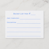 Bucket List Kit Visitekaartje (Achterkant)