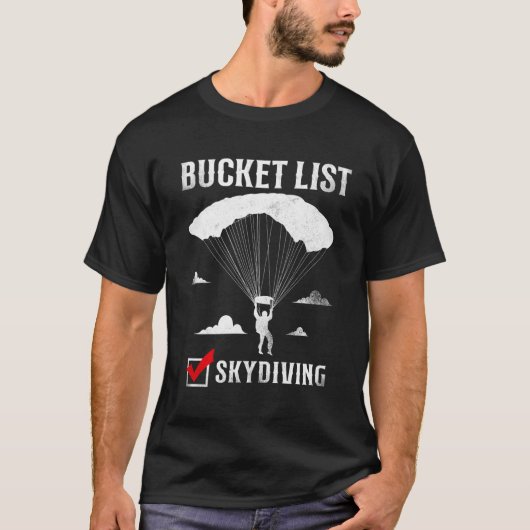 Bucket List Skydiving T-shirt (Voorkant)