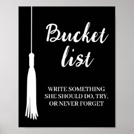 Bucket List Station Zwarte Afstudeerlint Afstudeer Poster