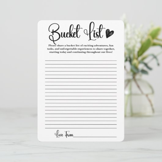 Bucket List Vrijgezellenfeest spel Elegant Modern Kaart (Staand voorkant)