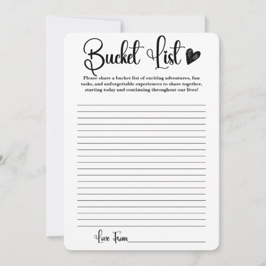 Bucket List Vrijgezellenfeest spel Elegant Modern Kaart (Voorkant)