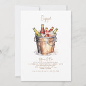 Bucket met Beer Gold Text Engagement Party Kaart (Voorkant)