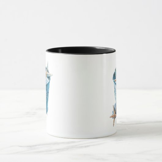 Bucket of Shells - Blue Waterverf Design Mok (Midden)