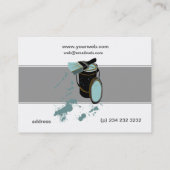 Bucket & Penseel Blauw Verf Modern House Painter Visitekaartje (Achterkant)