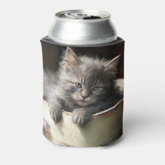 Bucket vol met Joy Sweet Grey Kitten Blikjeskoeler (Blikje Achterkant)