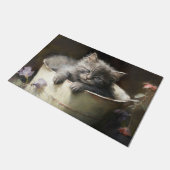 Bucket vol met Joy Sweet Grey Kitten Deurmat (Schuin)