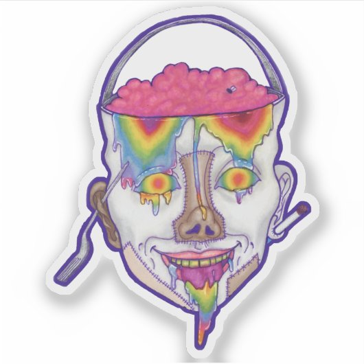 Buckethead Portrait Slap Sticker 3 "x3" (Voorkant)