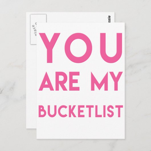 Bucketlist - Romantic quote briefkaart (Voorkant / Achterkant)