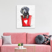 Buckets of Love Dachshund Puppy Canvas Afdruk (Insitu (Woonkamer))