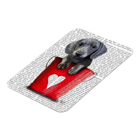 Buckets of Love Dachshund Puppy Magneet (Linkerzijde)