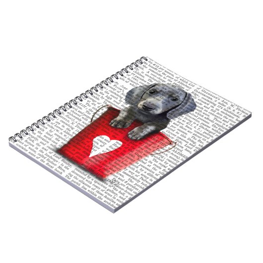 Buckets of Love Dachshund Puppy Notitieboek (Linkerzijde)