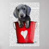 Buckets of Love Dachshund Puppy Poster (Voorkant)