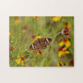 Buckeye Butterfly en wilde bloemen Puzzle Legpuzzel (Horizontaal)