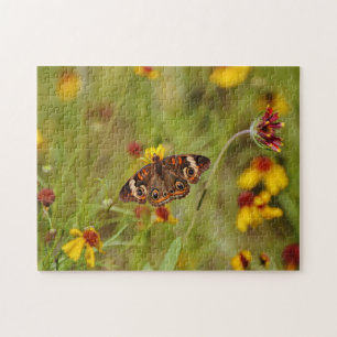 Buckeye Butterfly en wilde bloemen Puzzle Legpuzzel