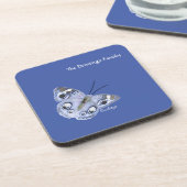 Buckeye Butterfly Onderzetter in Blue (Linkerzijde)