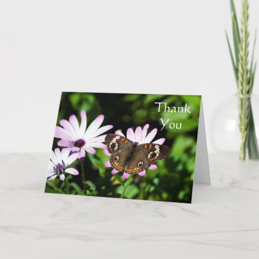 Buckeye Butterfly op paars Dank u Bedankkaart (Voorkant)