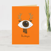 Buckeye - Eyeball Buck Deer Hunter Wenskaart Kaart (Voorkant)