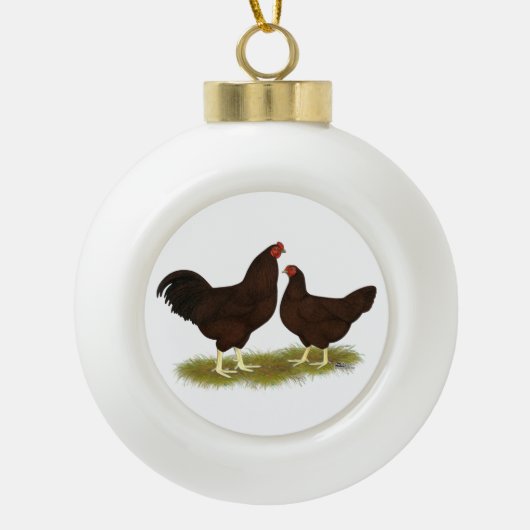 Buckeye Kippen Keramische Bal Ornament (Voorkant)
