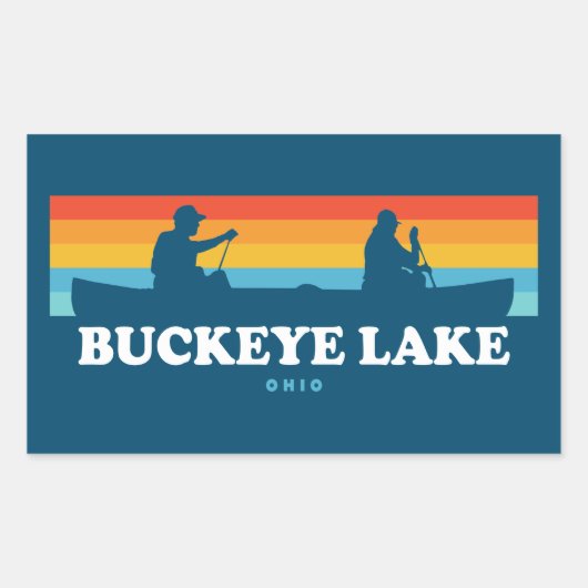 Buckeye Lake Ohio Canoe Rechthoekige Sticker (Voorkant)