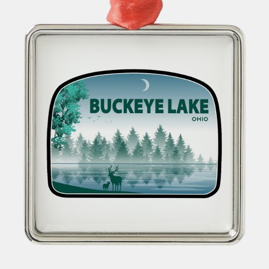Buckeye Lake Ohio Deer Metalen Ornament (Voorkant)