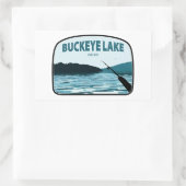 Buckeye Lake Ohio Gevist Rod Rechthoekige Sticker (Tas)