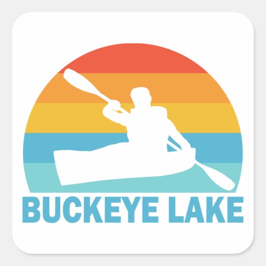 Buckeye Lake Ohio Kayak Vierkante Sticker (Voorkant)