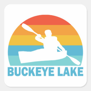 Buckeye Lake Ohio Kayak Vierkante Sticker
