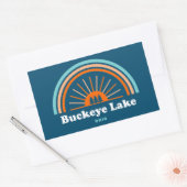 Buckeye Lake Ohio Rainbow Rechthoekige Sticker (Envelop)