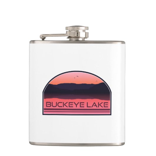 Buckeye Lake Ohio Rode Zonsondergang Heupfles (Voorkant)