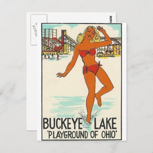 Buckeye Lake, reizen Ohio Vintage Briefkaart (Voorkant / Achterkant)