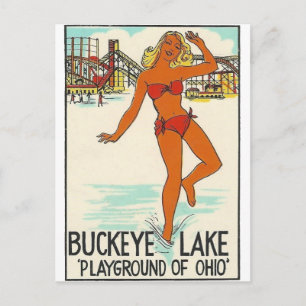 Buckeye Lake, reizen Ohio Vintage Briefkaart