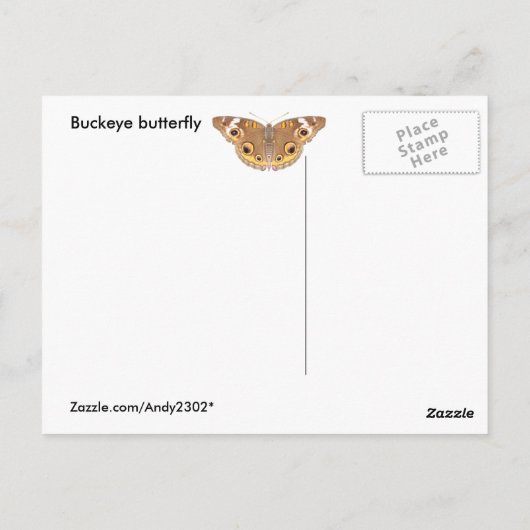 Buckeyvlinder ~ briefkaart (Achterkant)