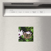 Buckeyvlinder op paarse bloemen magneet (Insitu (Vaatwasser))