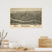 Buckhannon West Virginia 1889 Antiek Panorama Poster (Keuken)