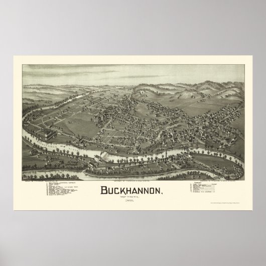 Buckhannon, WV Panorama - 1900 Poster (Voorkant)