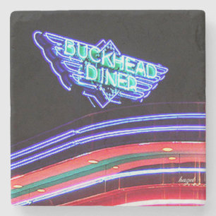 Buckhead Diner, Atlanta, Landmark Marble Onderzett Stenen Onderzetter