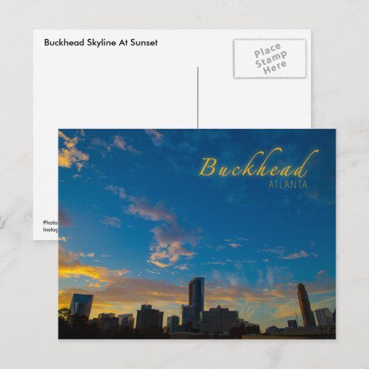 Buckhead Skyline bij Sunset Briefkaart (Voorkant / Achterkant)