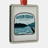 Buckhorn Reservoir North Carolina Gevist Rod Metalen Ornament (Rechts)