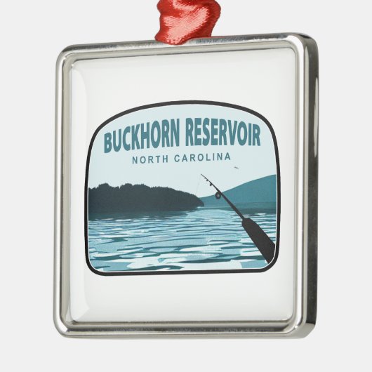 Buckhorn Reservoir North Carolina Gevist Rod Metalen Ornament (Links)