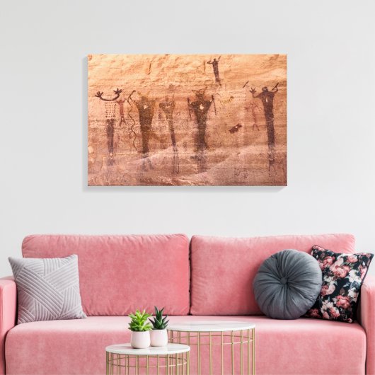 Buckhorn Wash Utah Spirit Figures Pictograaf Canvas Afdruk (Insitu (Woonkamer))