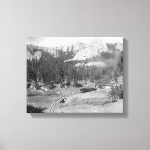 Buckhornbergen voorbij Railroad Tracks Canvas Afdruk
