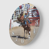 Bucking Bareback Bronco en Rodeo Cowboy Clock Grote Klok (Hoek)