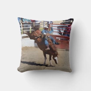 Bucking Bareback Bronco en Rodeo Cowboy Cushion Kussen